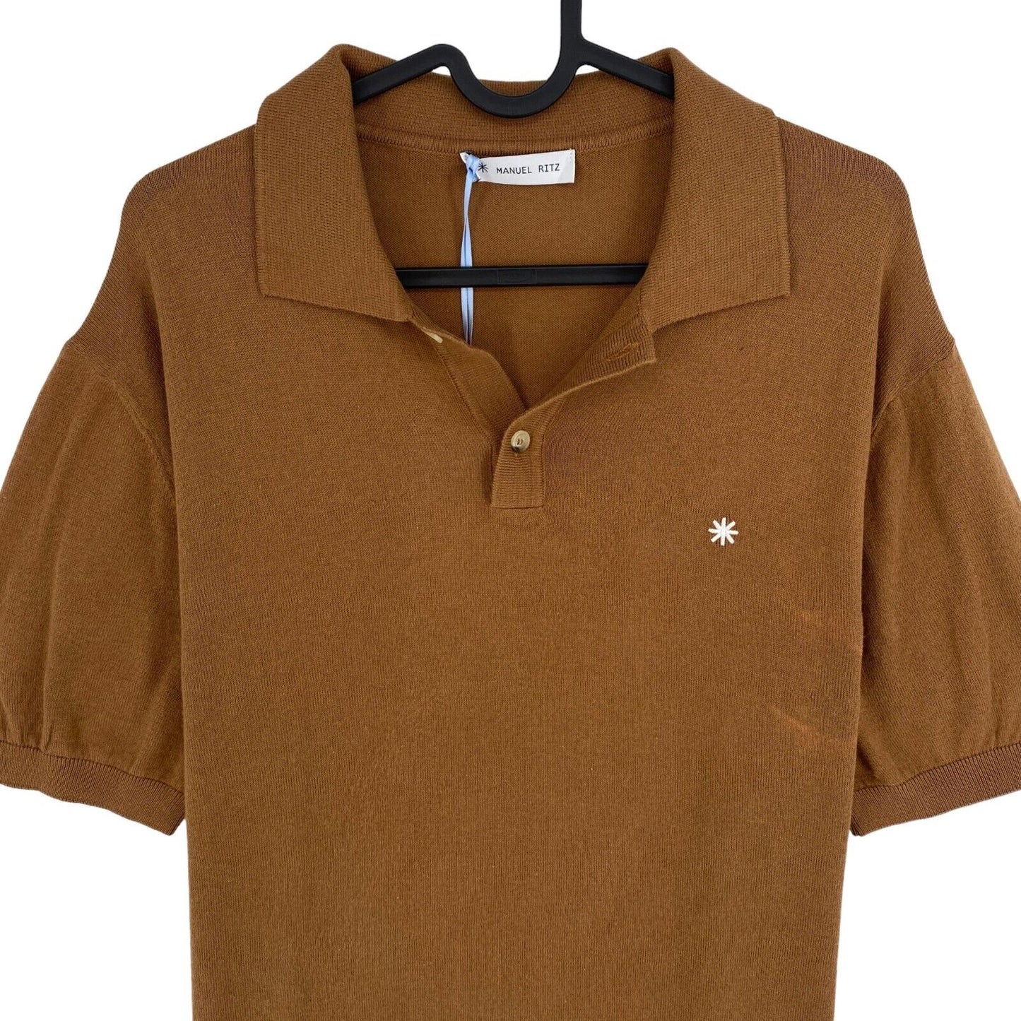 Manuel Ritz Men Brown Short Sleeves Polo Shirt Size L