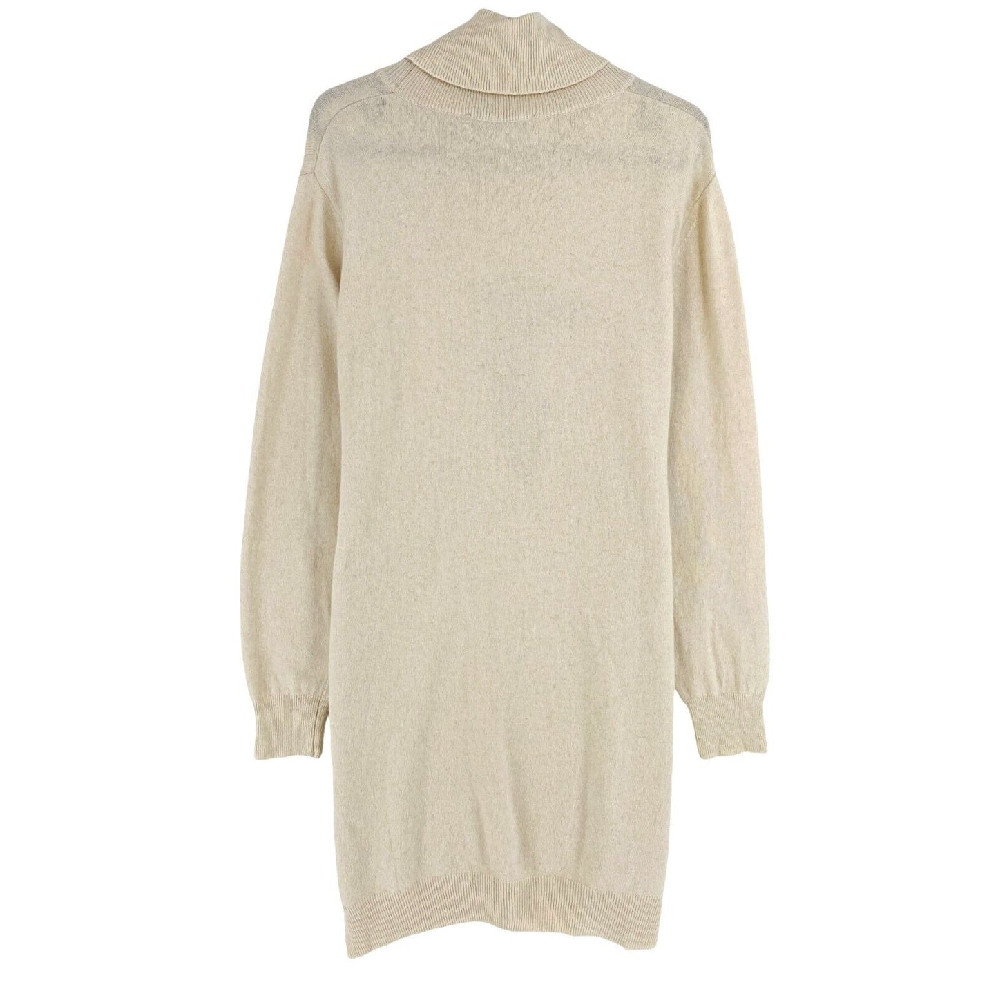 Trussardi Beige Turtle Neck Wool Blend Dress Size M