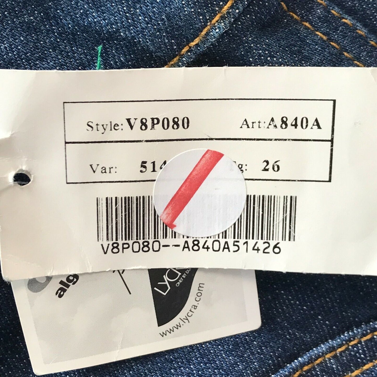 VIRGIN WARE Damen Blaue Jeans mit geradem Schnitt, Größe W26, Made in Italy