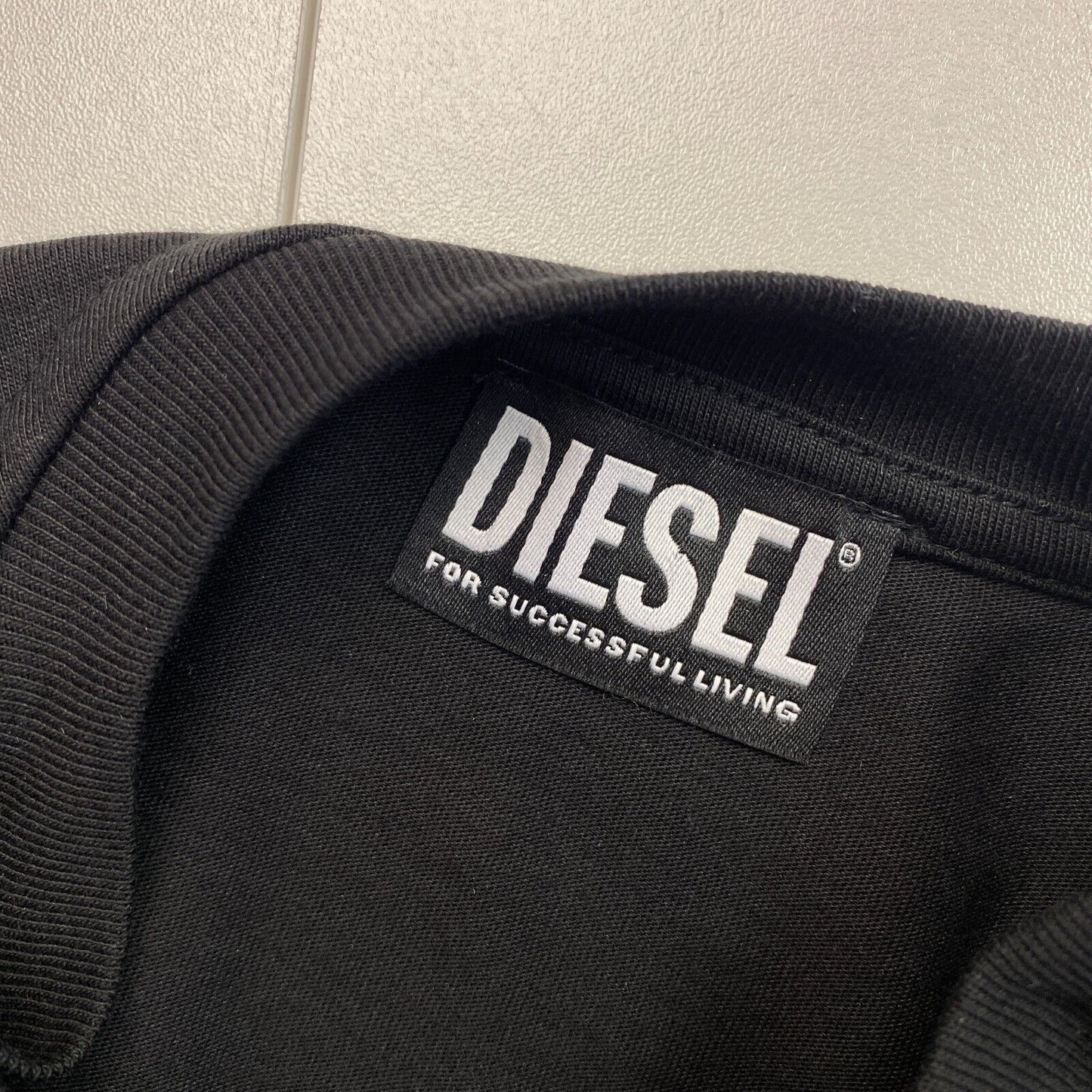 DIESEL Black With Print Crew Neck T Shirt Size XS