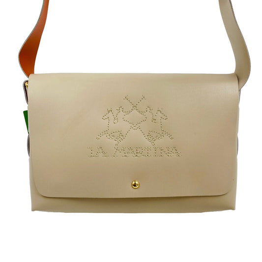 LA MARTINA Women Beige 100% Calf Leather Cross Body Shoulder Bag