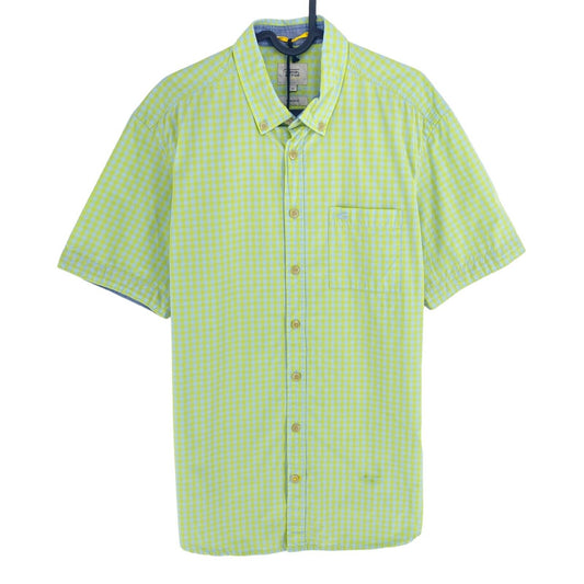 CAMEL ACTIVE Men Green Checked Regular Fit Short Sleeve Shirt Size M