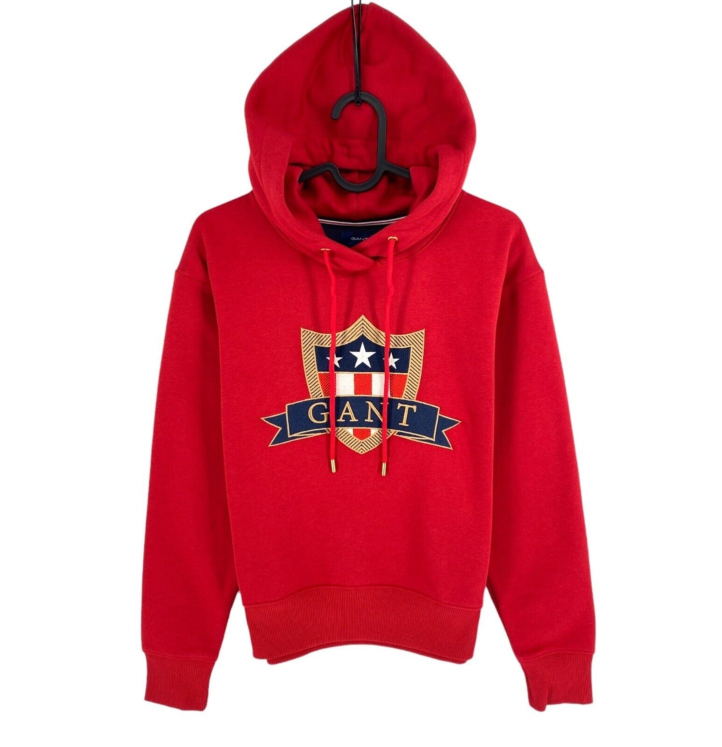 GANT Red Banner Shield Hoodie Pullover Sweater Size XS