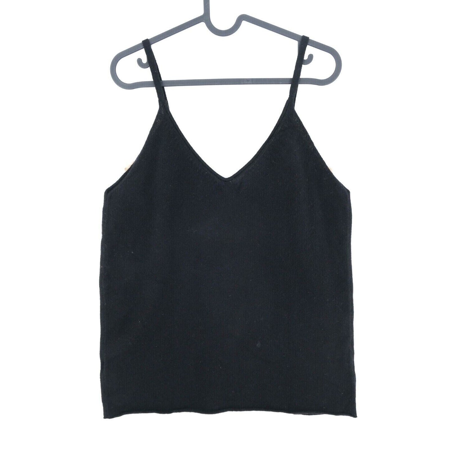 LANEROSSI Black 100% Cashmere V Neck Tank Top Size 4 - XL