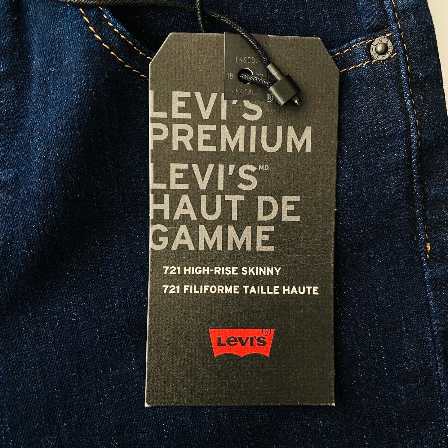 Levi's Premium 721 Women Dark Blue Stretch High Rise Skinny Fit Jeans W25 L32