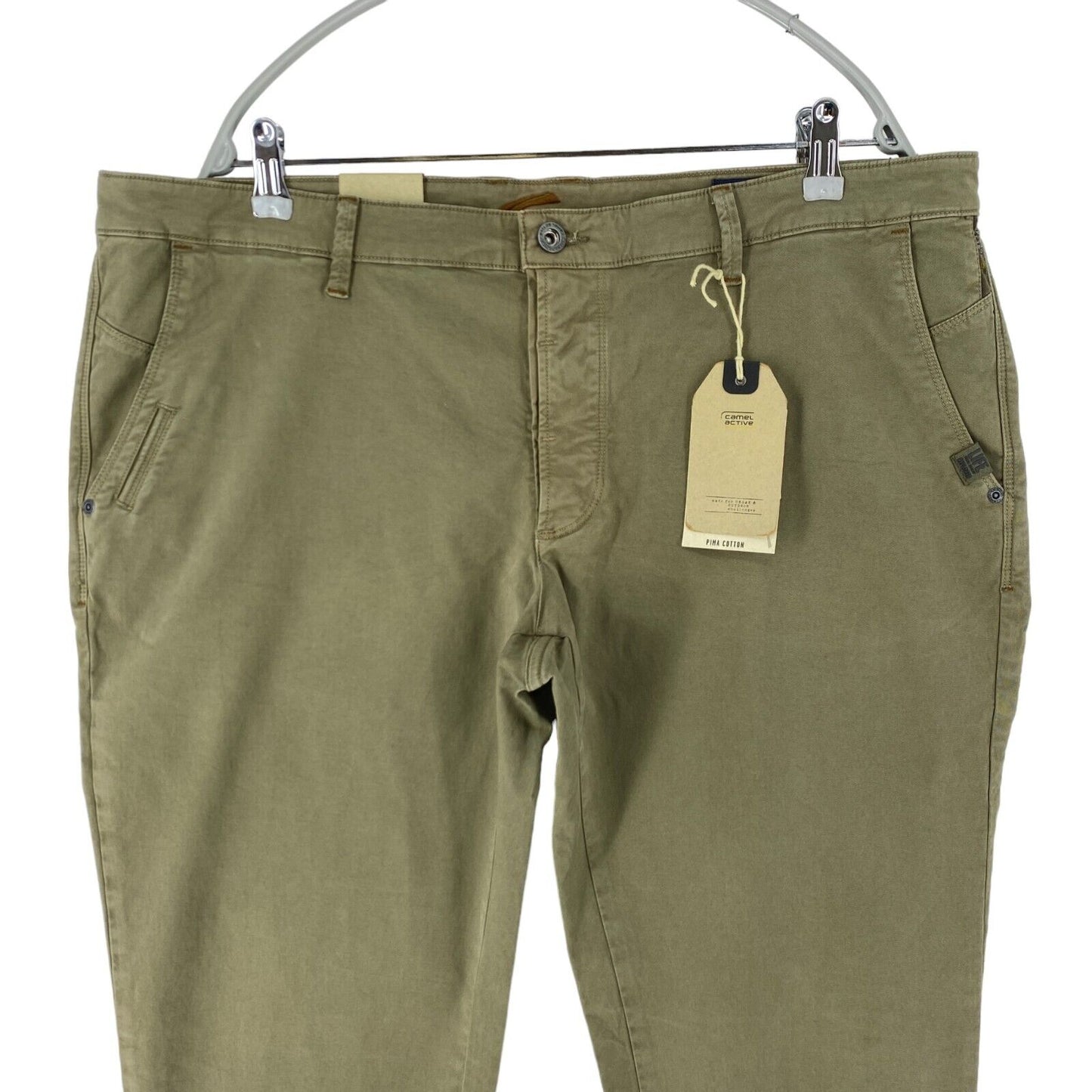 Camel Active MADISON Khaki Green Modern Slim Fit Chino Trousers W40 L34