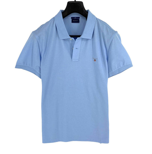 GANT Men Blue Original Slim Fit Pique Rugger Short Sleeves Polo Shirt Size 2XL