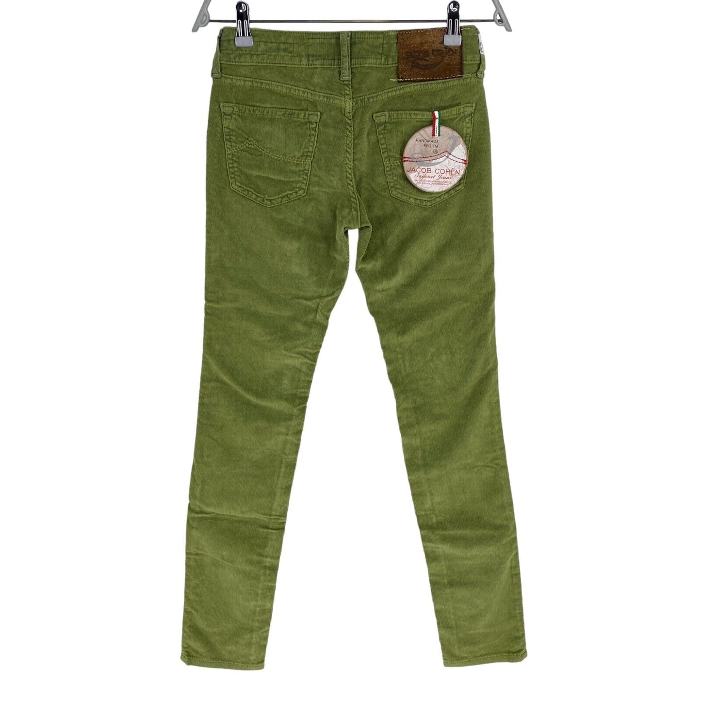 JACOB COHEN Women J713 Green Slim Fit Jeans Trousers W26 L32 Made In Italy