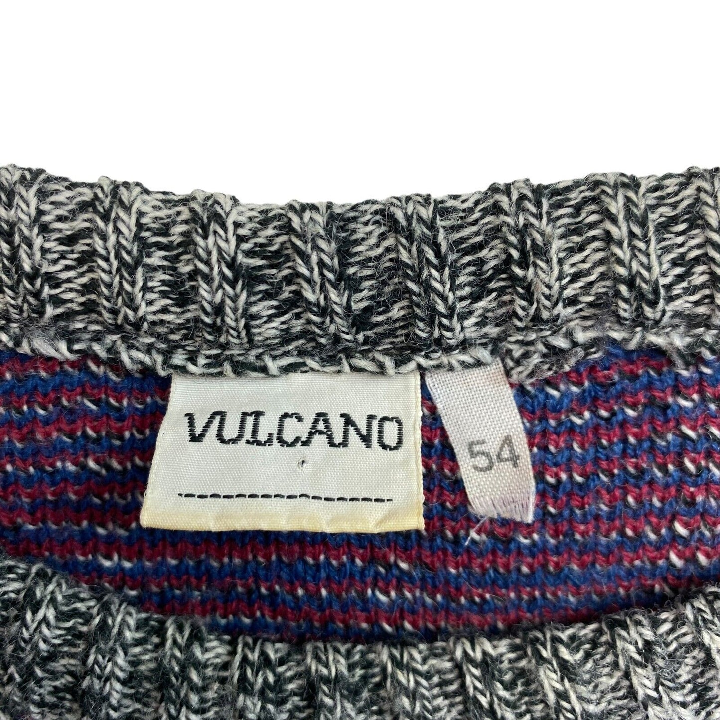 Cosby Vintage Retro 90s VULCANO Grey Sweater Pullover Size EU 54 UK/US 44