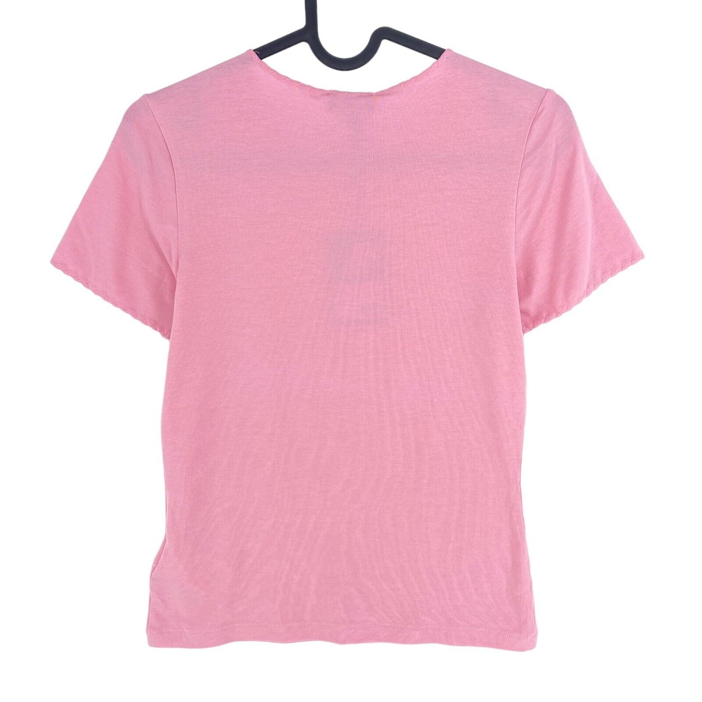 GANT T-shirt à col rond festonné rose taille XS