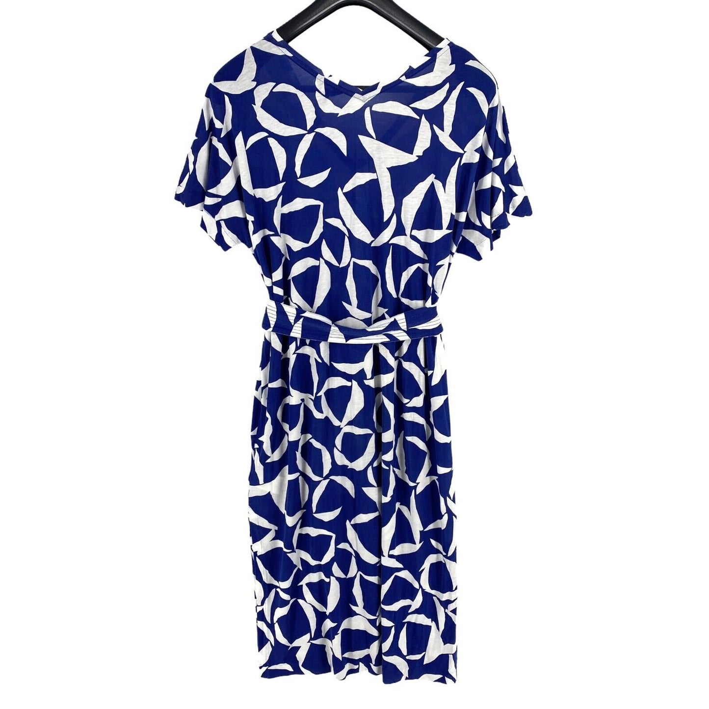 GANT Women Navy Crescent Floral Jersey Belted Dress Size L