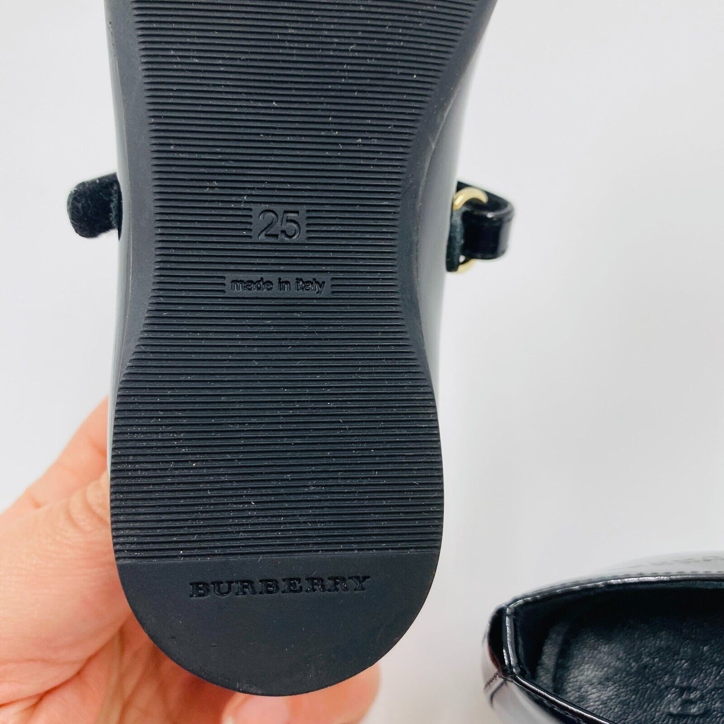 BURBERRY Schwarze Ballerinas aus Lackleder „Trixie“ Größe EU 25 UK 8 US 9