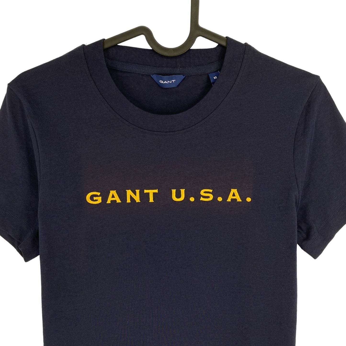 GANT Women Navy Blue Logo Crew Neck Short Sleeves T Shirt Size XS