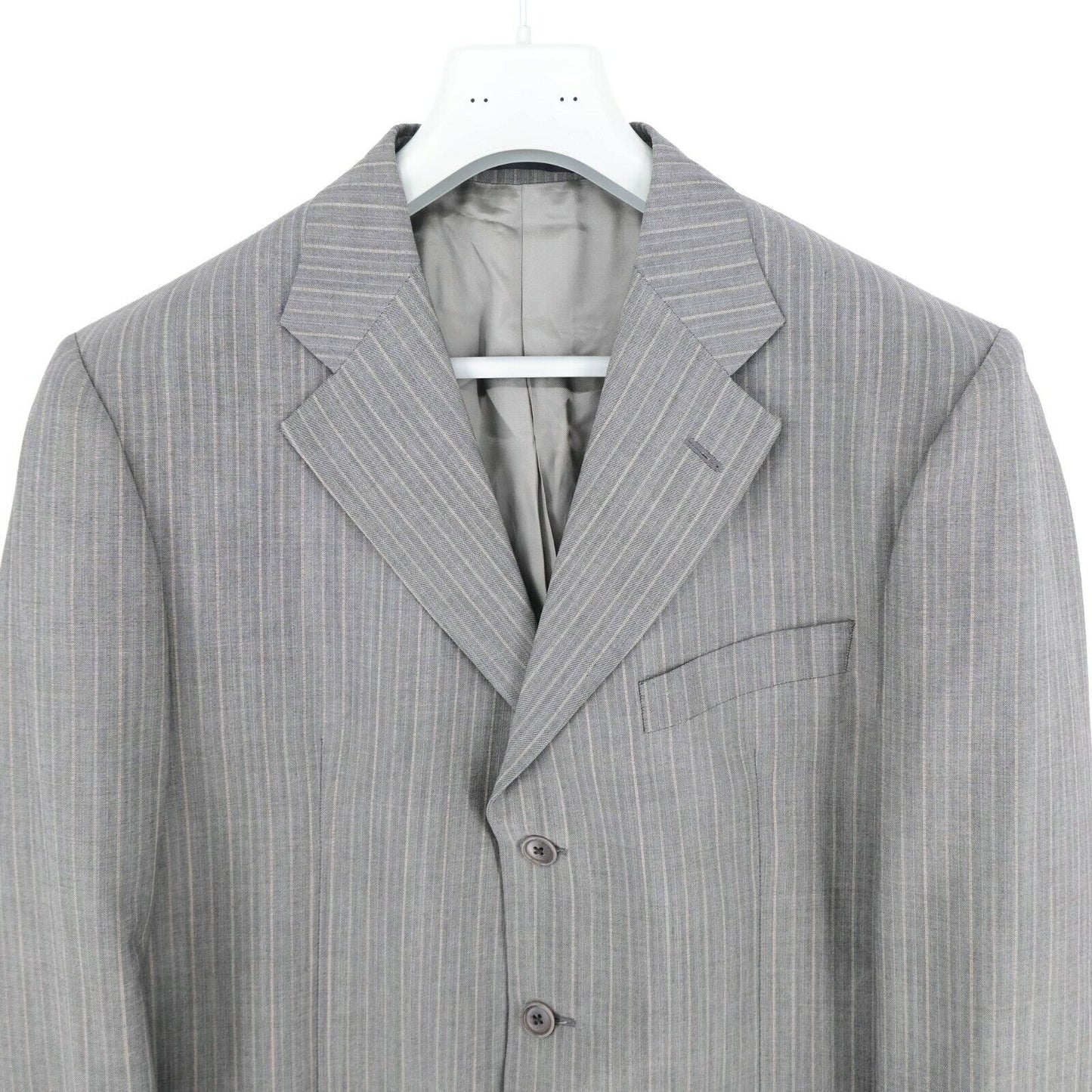 RRP €530 LUBIAM Grey Striped Jacket Blazer Size EU 52 UK/US 42