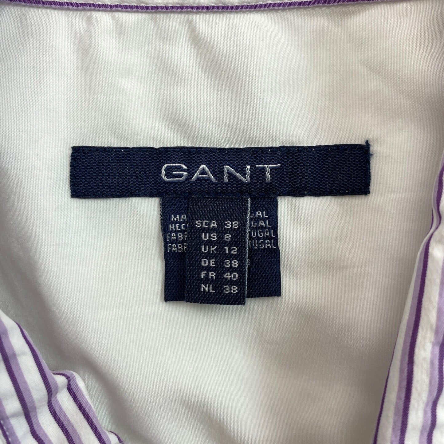 GANT White Stripe Long Sleeves Shirt Size EU 38 UK 12 US 8