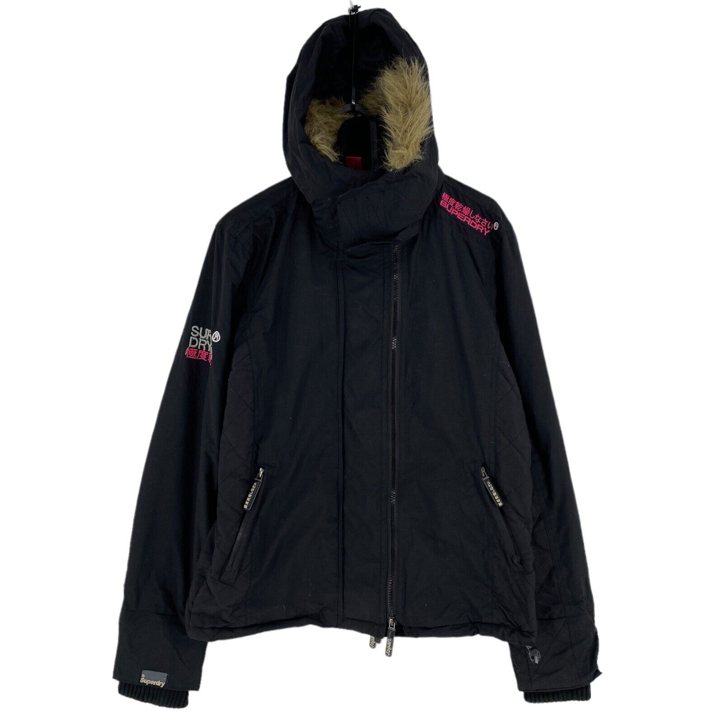 SUPERDRY Original Windcheater Veste à capuche noire Manteau Taille M