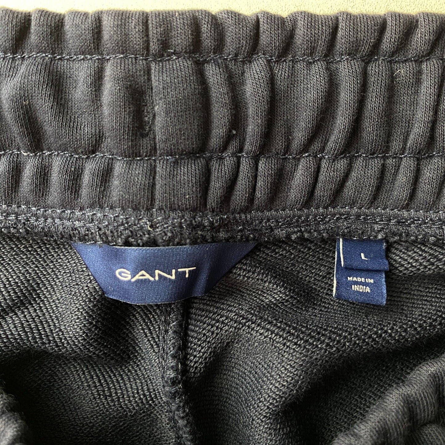 GANT Dark Blue Mens Regular Fit Cuffed Sweat Trousers Size L