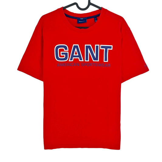 GANT Lässiges T-Shirt mit Rundhalsausschnitt und rotem Logo, Größe L