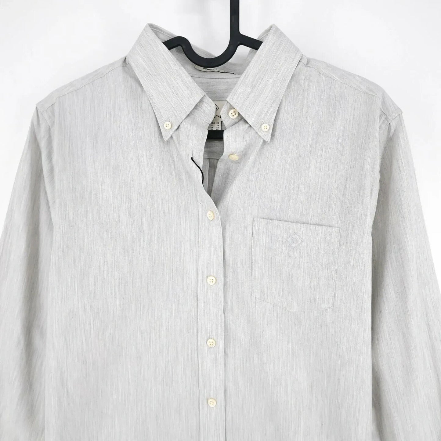 GANT Women Grey Pin Point Oxford Shirt Size EU 38 UK 12 US 8