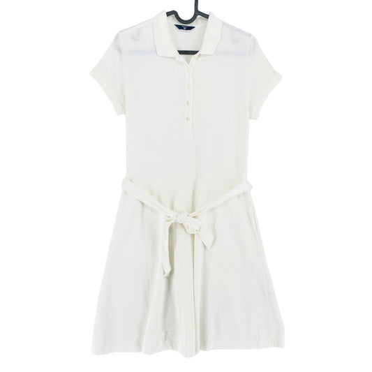 GANT White Short Sleeves Belted Flared Polo Shirt Dress Size S