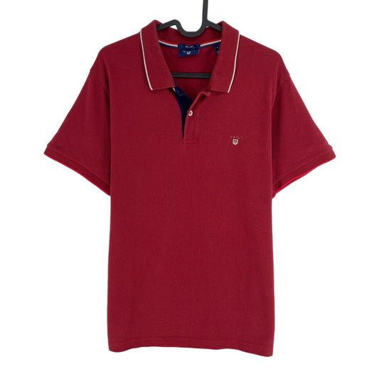 GANT Dark Red Tech Prep Pique Rugger Polo Shirt Size L