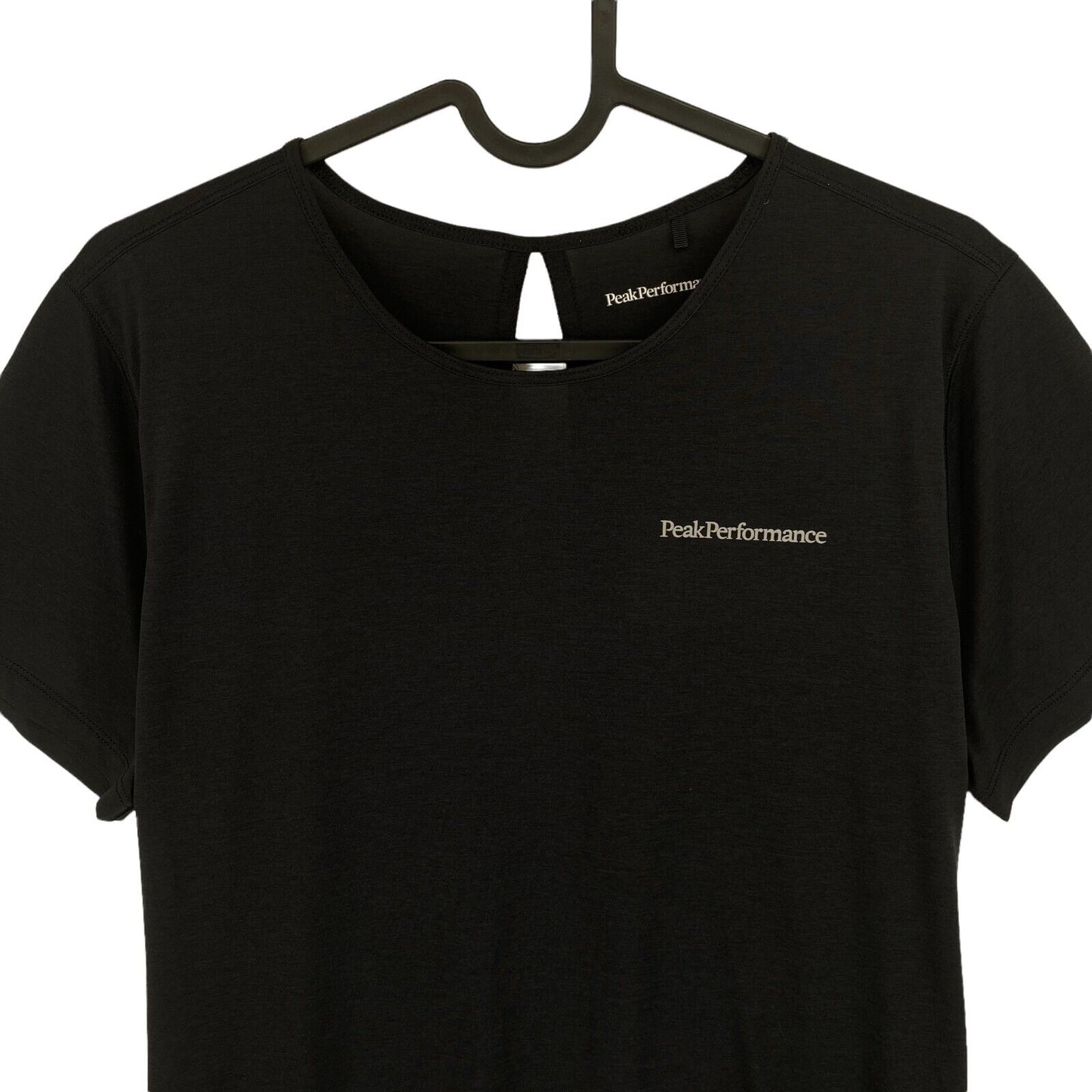 Peak Performance T-Shirt mit Rundhalsausschnitt und offenem Rücken, Größe M, Schwarz