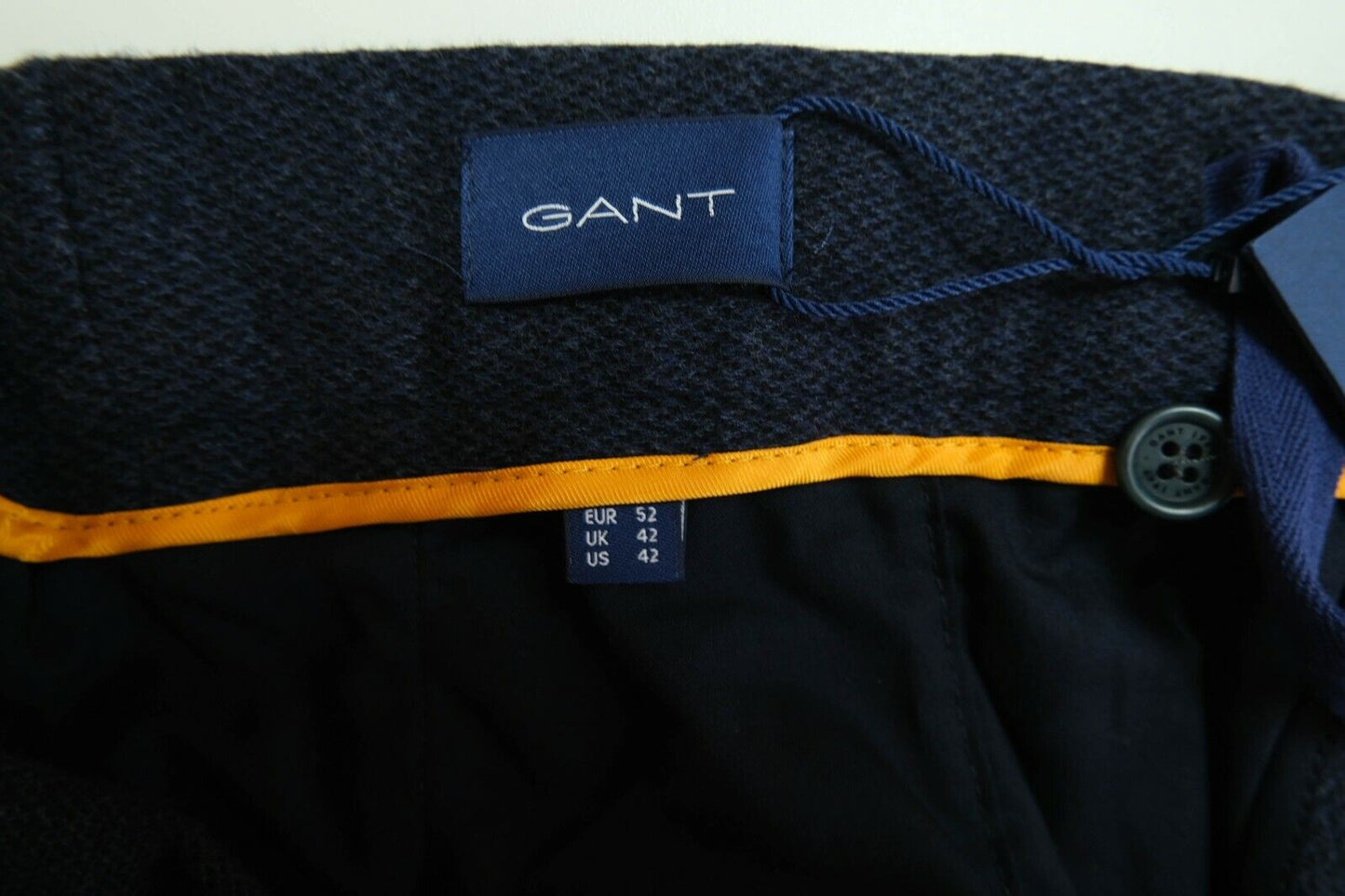 GANT Navy Blue Jersey Suit Slim Fit Pants Trousers Size EUR 52 UK/US 42