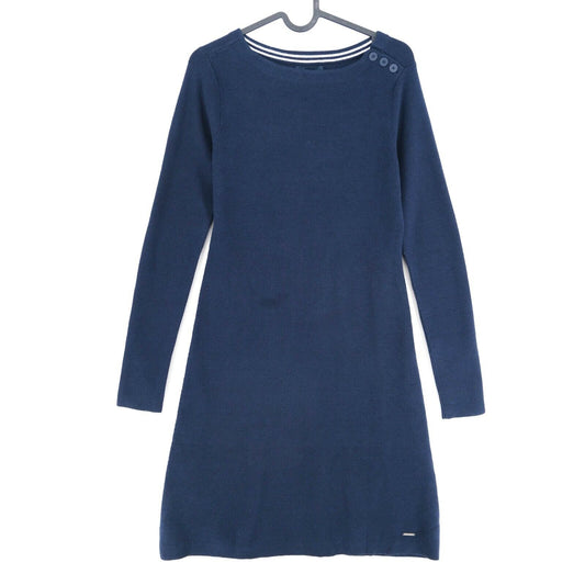 Nautica Marineblaues Kleid mit langen Ärmeln und Rundhalsausschnitt, Größe XS