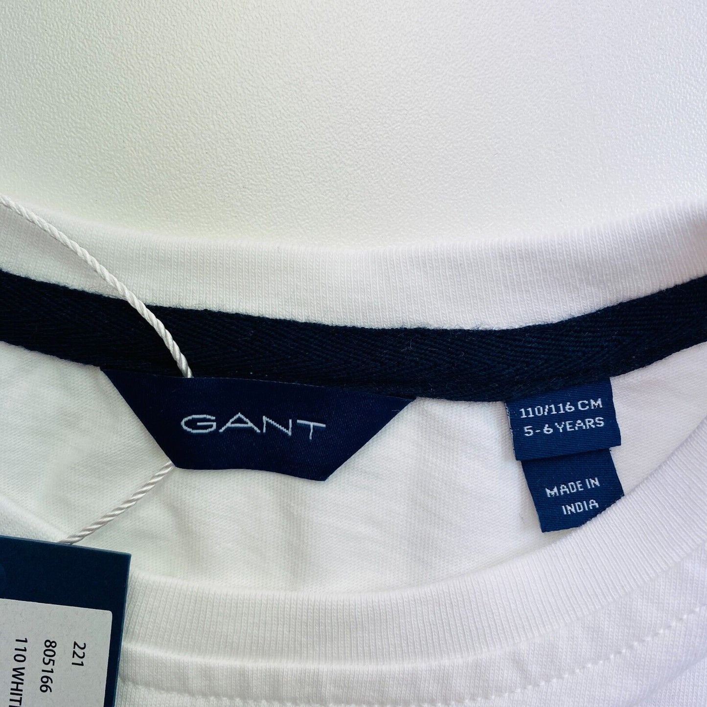 GANT Unisex Kids White Rowing Shield Crew Neck T-Shirt Size 110/116 5-6 Years