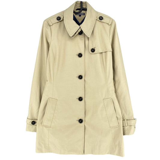 TOMMY HILFIGER Beige Cotton Blend Trench Coat Size S