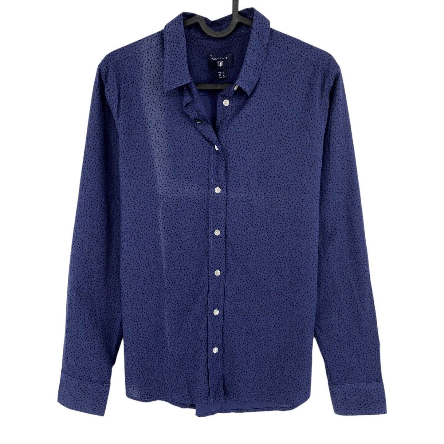 GANT Chemise à pois en voile bleu foncé taille EU 38 UK 12 US 8