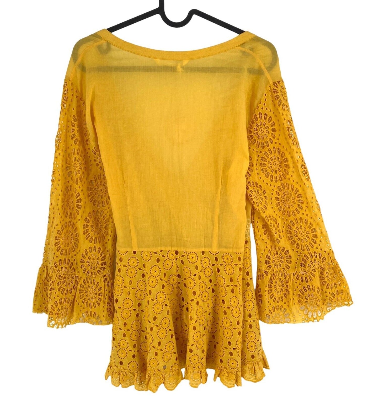 ODD MOLLY Women Yellow Two Step Flow Wrap Blouse Size 1 / S