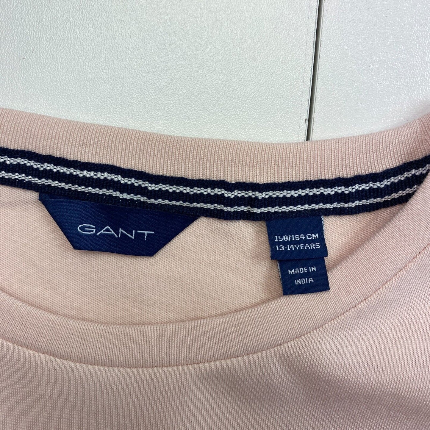 GANT T-shirt à manches longues pour garçon Rose Original Crew Taille 13-14 ans 158/164 cm