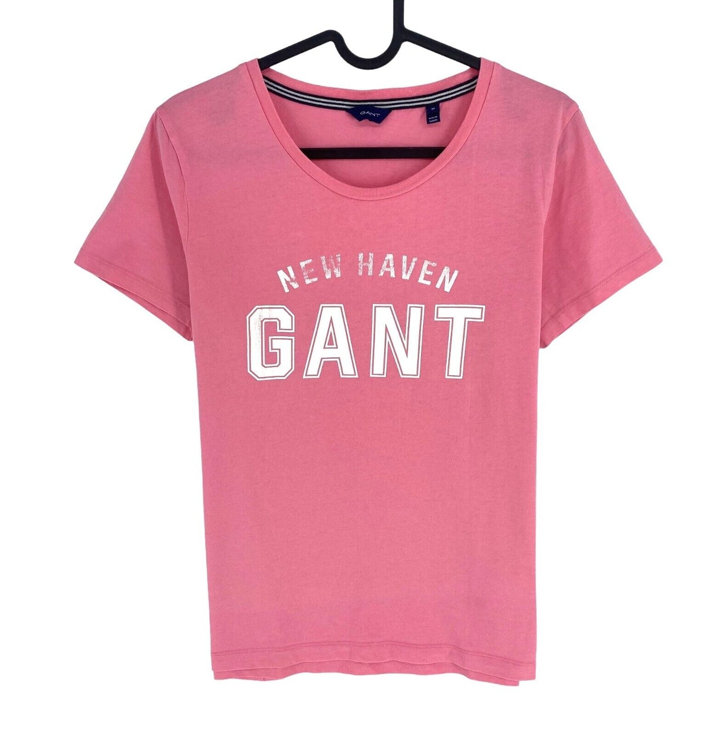 GANT Women Pink Logo Crew Neck Short Sleeves T Shirt Size M