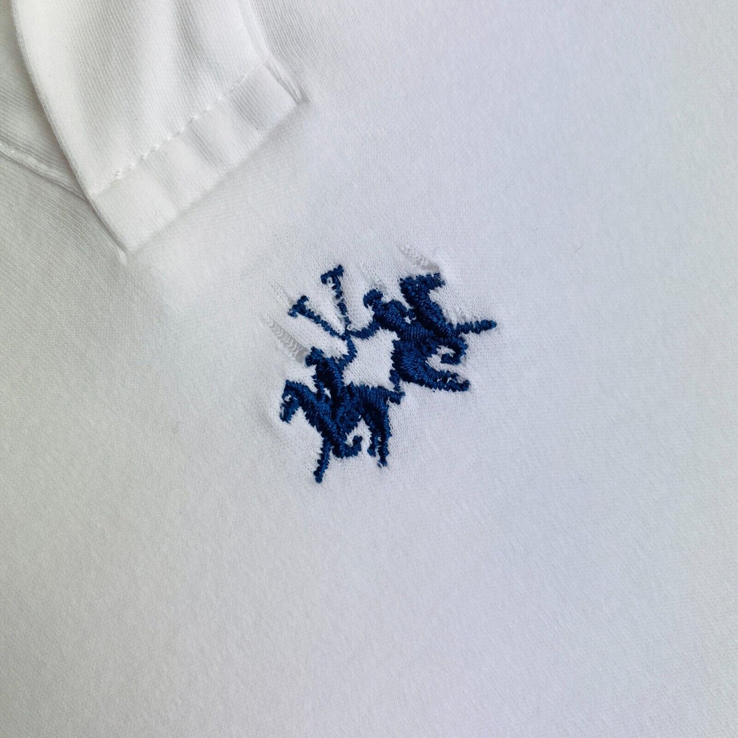 LA MARTINA Blue Ribbon Weißes Stretch-Poloshirt Größe M