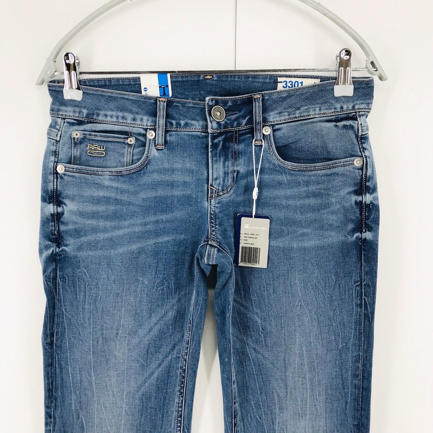 G-STAR RAW 3301 BOOTLEG Women Blue Regular Bootcut Fit Jeans W26 L32