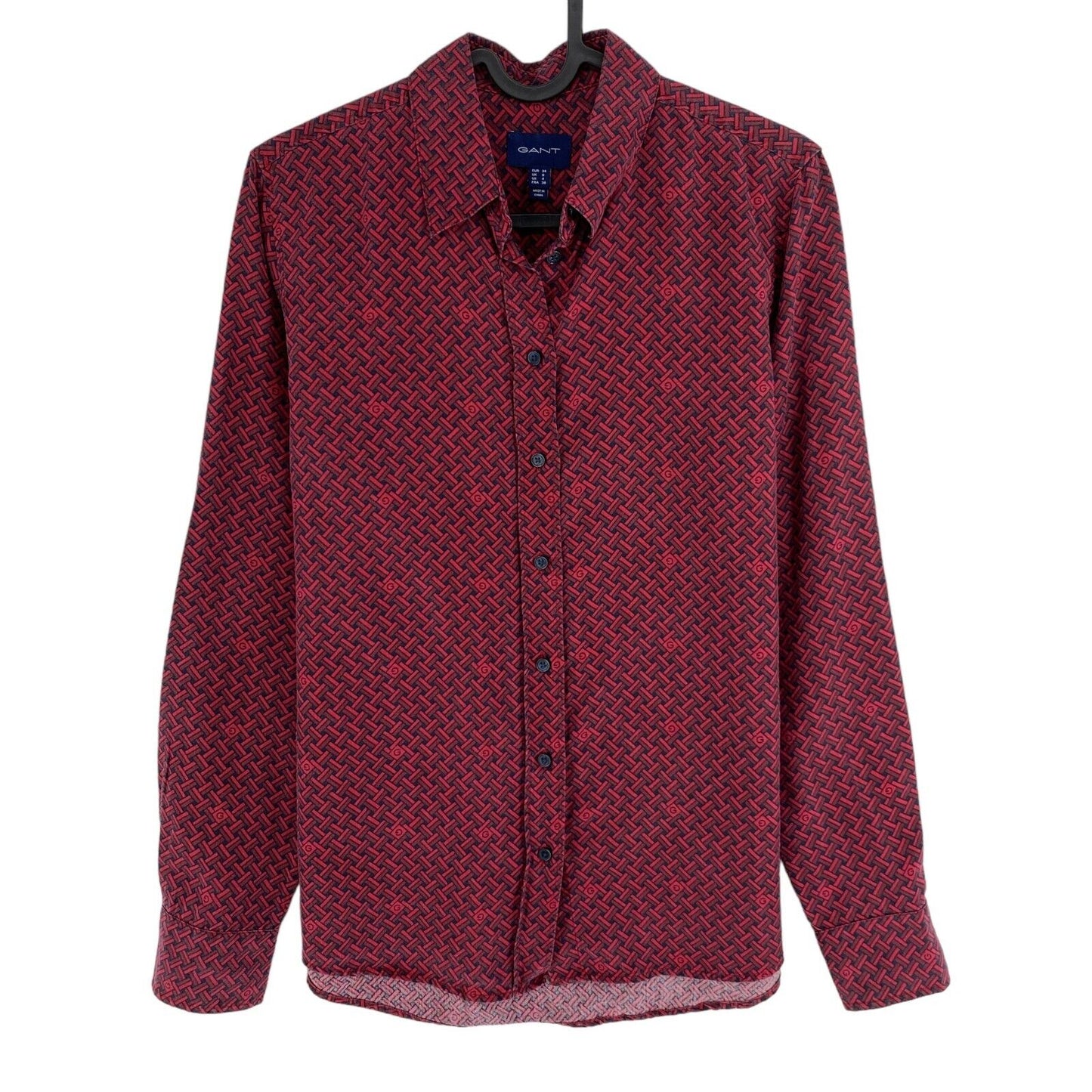 GANT Dark Red Icon G Shirt Size EU 34 UK 8 US 4