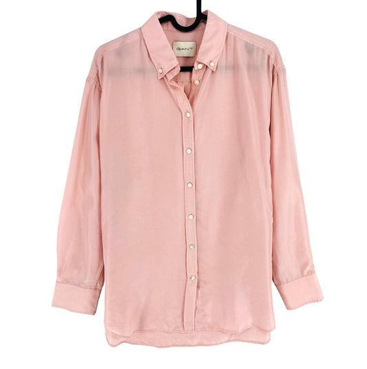 GANT Women Light Pink 100% Silk Long Sleeves Shirt Size EU 38 UK 10 US 8