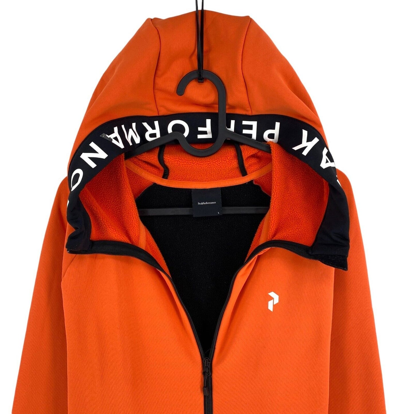 Peak Performance Men Orange Rider Zip Hood Jacket Size L