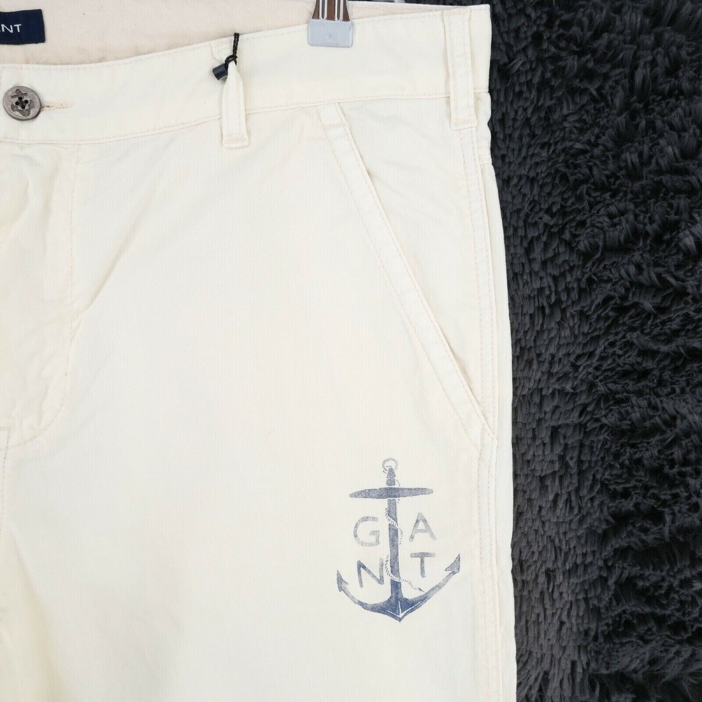 GANT Beige porté en chino naval pantalon coupe droite ample taille W36