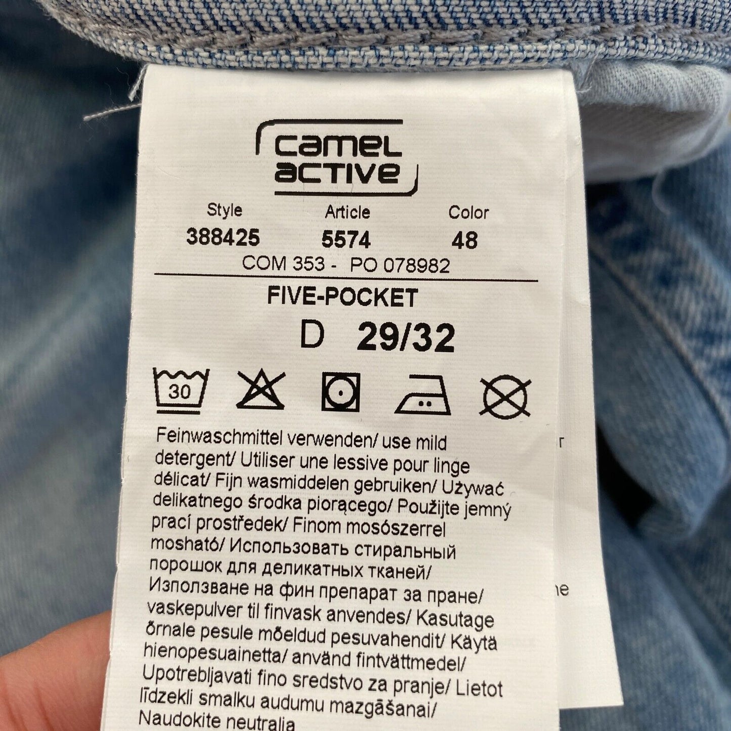 Camel Active Femme Bleu Cinq Poches Coupe Ample Jeans Taille W29 L32