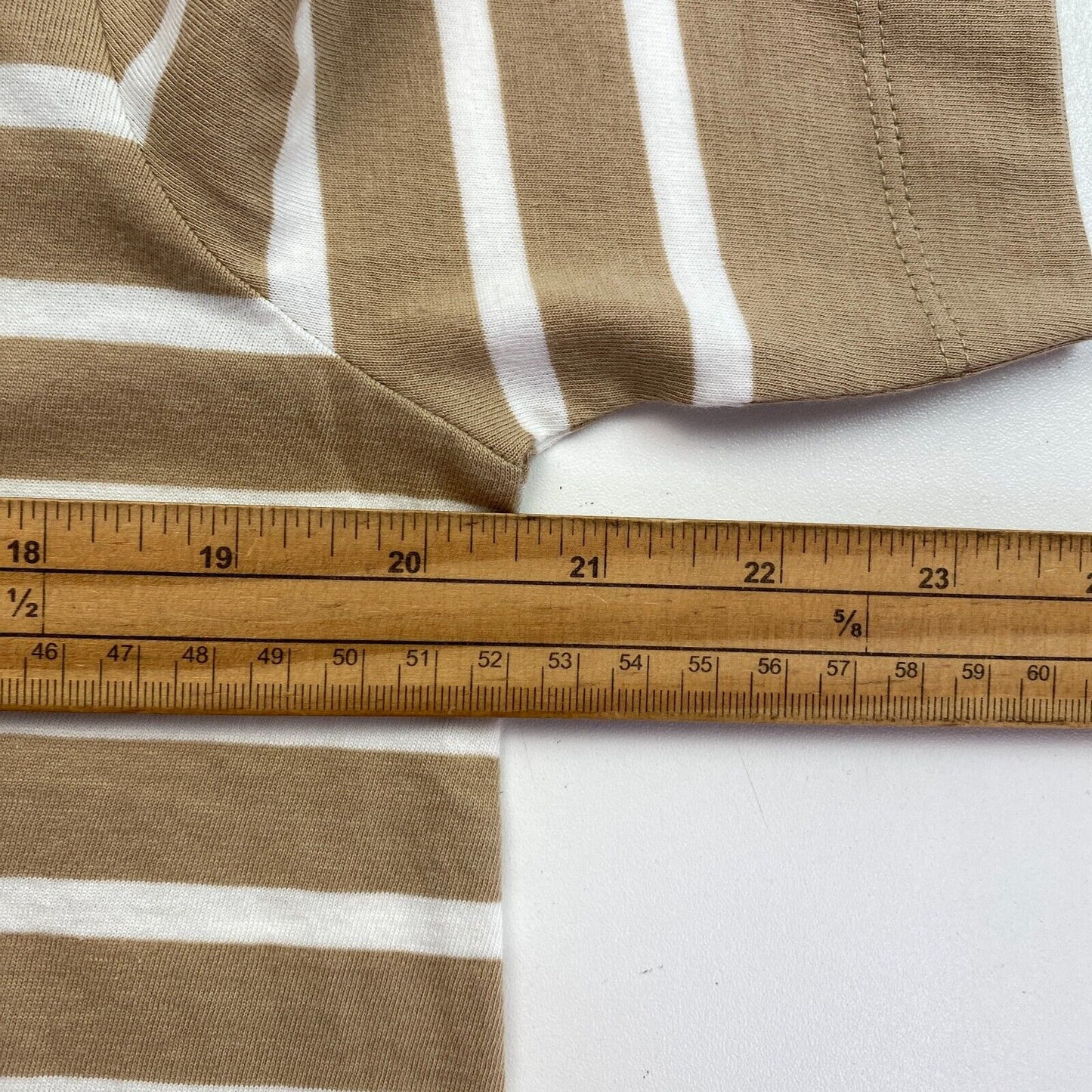 GANT Women Brown Logo Striped Crew Neck SS T Shirt Size L