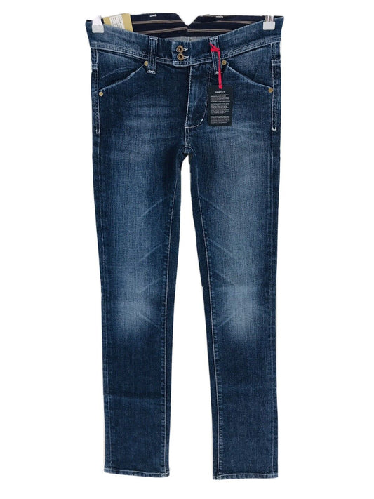 UVP €189 GANT BETH Damen Blau Low Rise Regular Straight Fit Jeans W26 L34