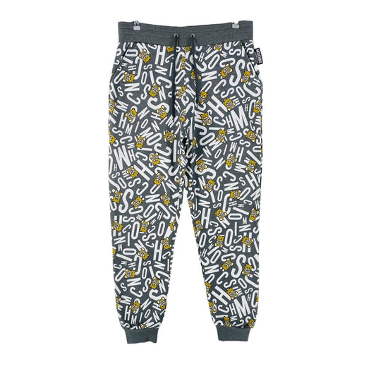 MOSCHINO Mens Grey Regular Fit Bear Print Sweatpants Trousers Size L