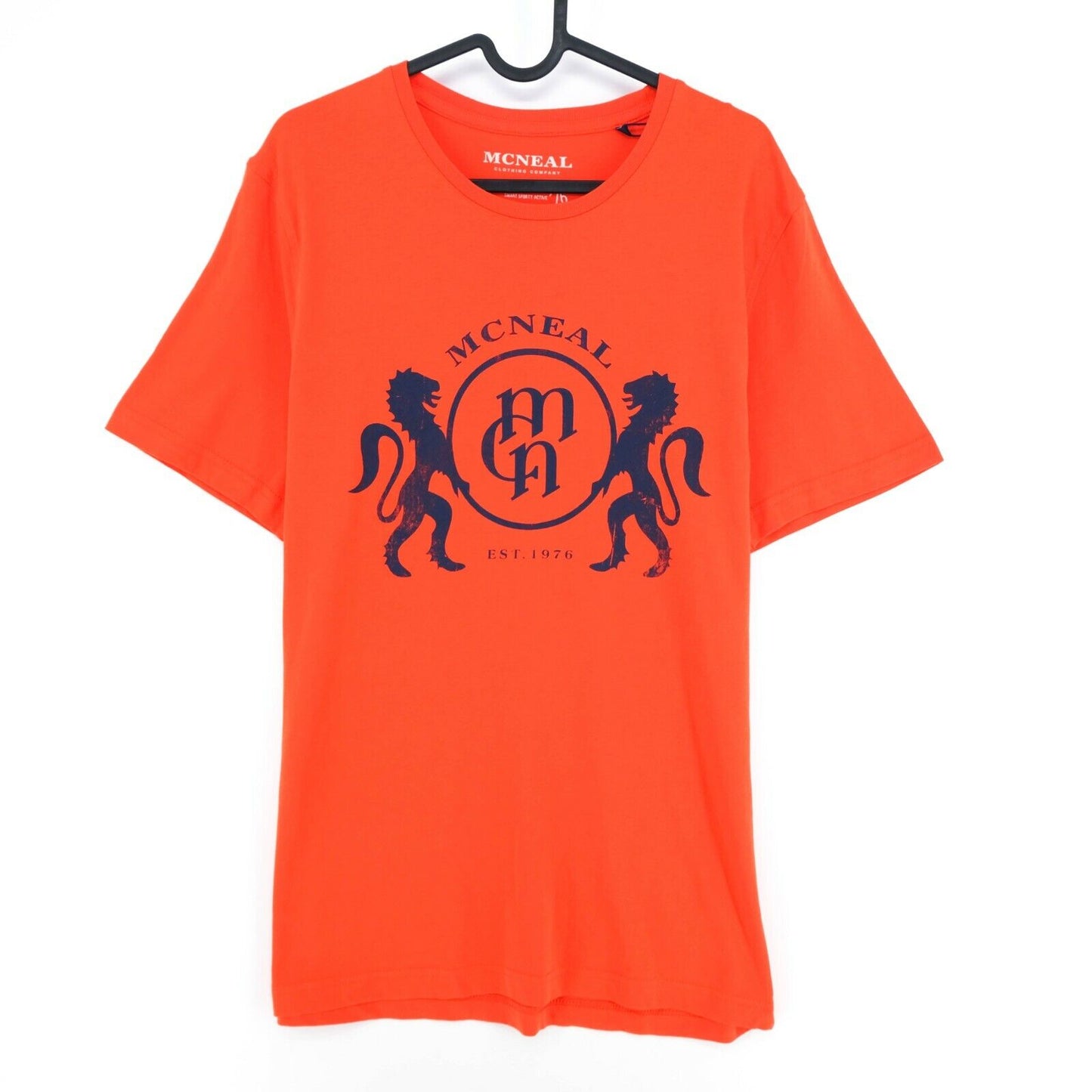 MCNEAL Orange Graphic Print Crew Neck T-shirt Taille M