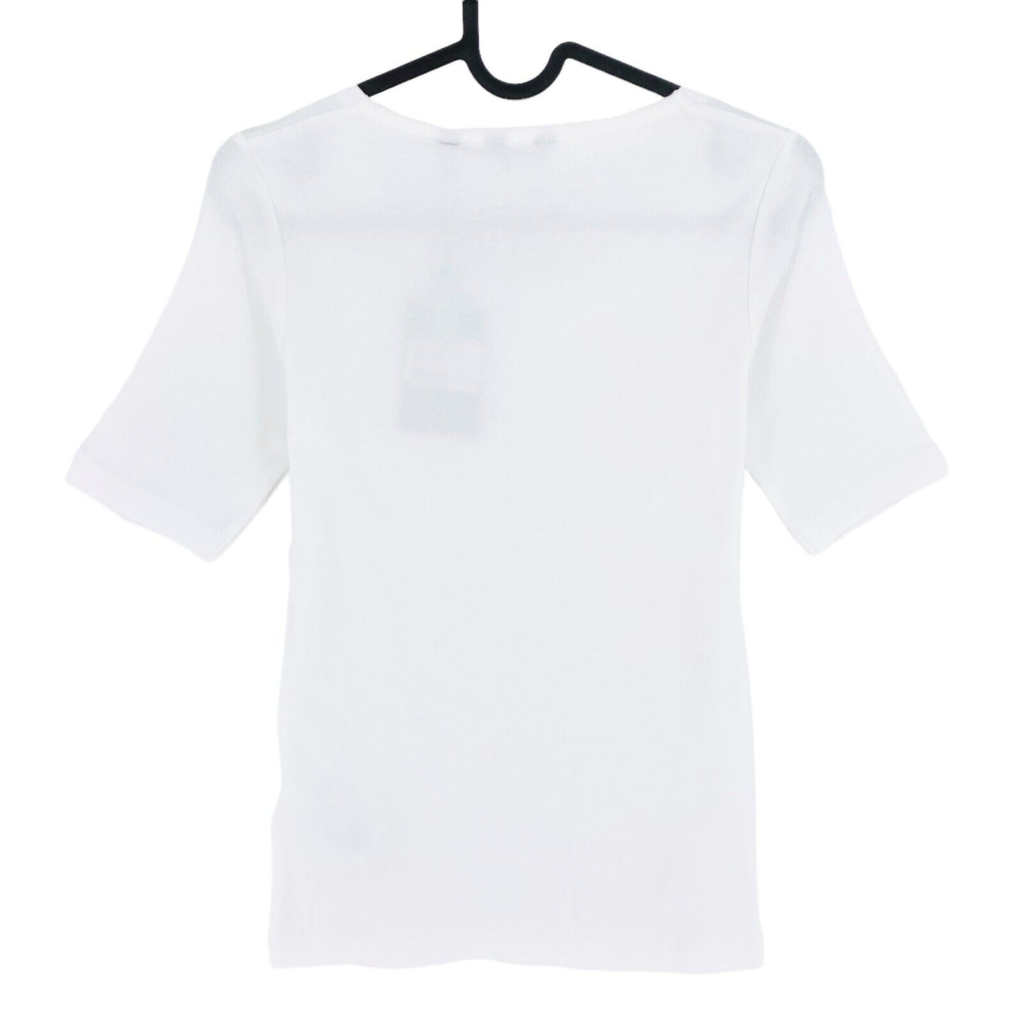 GANT White 1x1 Rib Crew Neck T Shirt Size XS