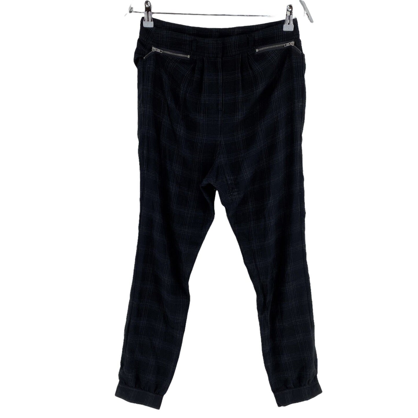 NAF NAF Pantalon habillé noir à carreaux Pantalon Taille 34 W28