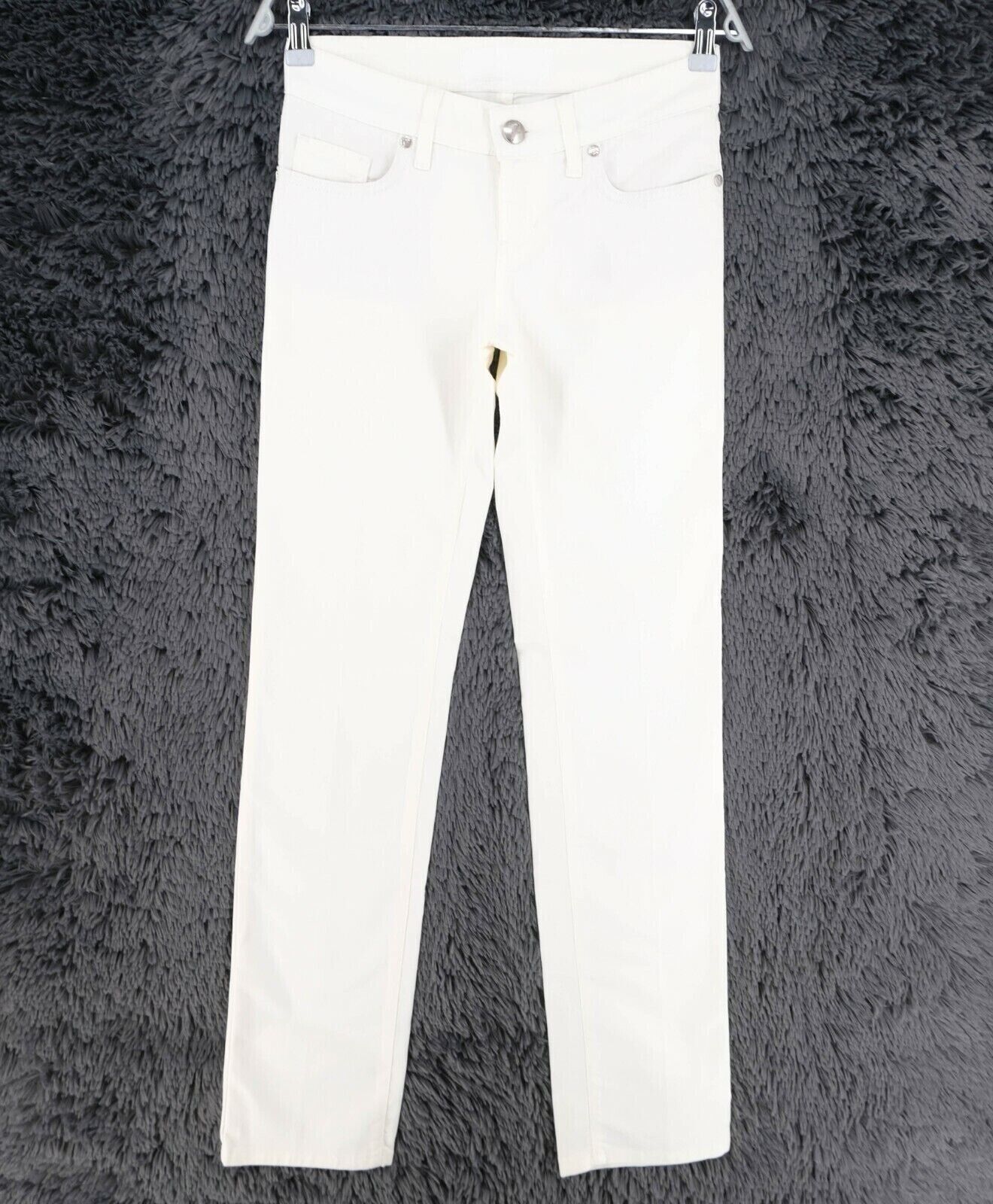 RRP €237 Seven7 White Mid Rise Regular Straight Fit Jeans Size W24