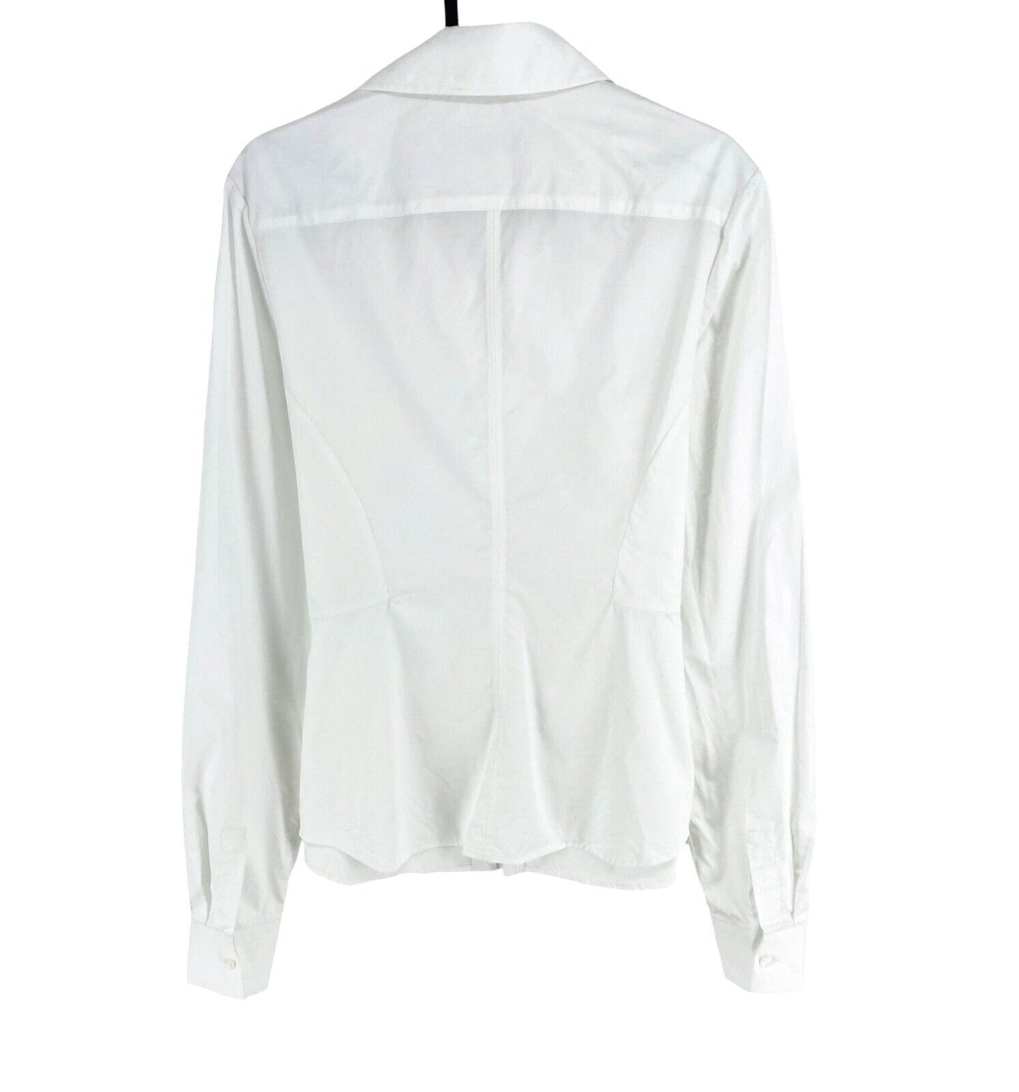 TRUSSARDI White Full Zip Shirt Size 44 EU 40 UK 12 US 10