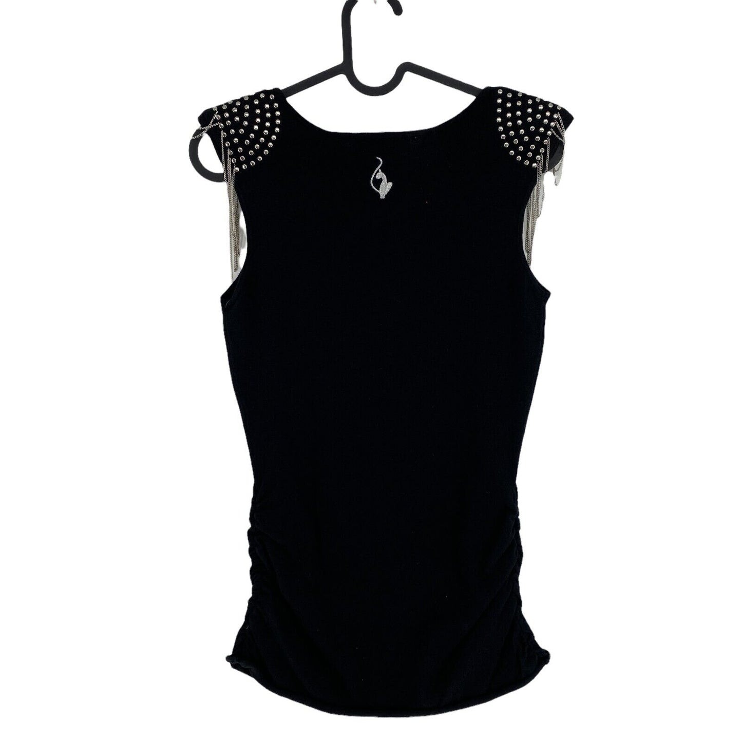 BABY PHAT Blouse noire sans manches à col rond Taille M